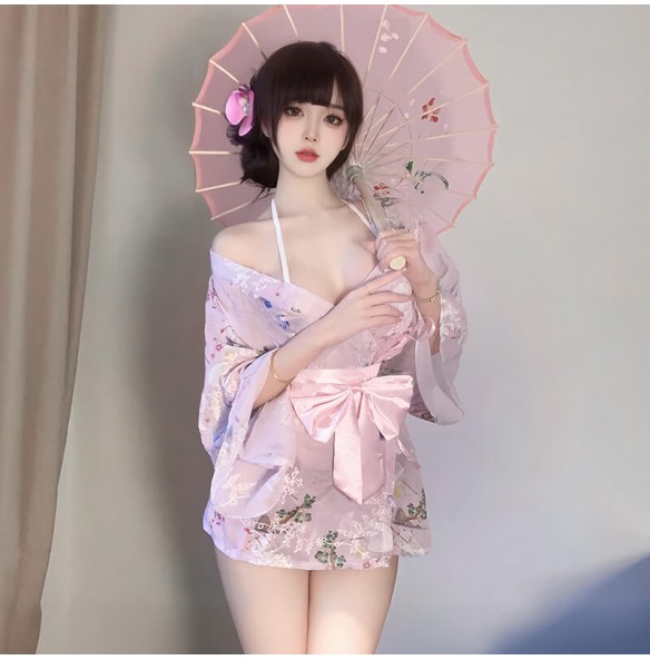 FEE ET MOI - Embroidered Floral Kimono (Pink) FEE ET MOI - Embroidered Floral Kimono (Pink)